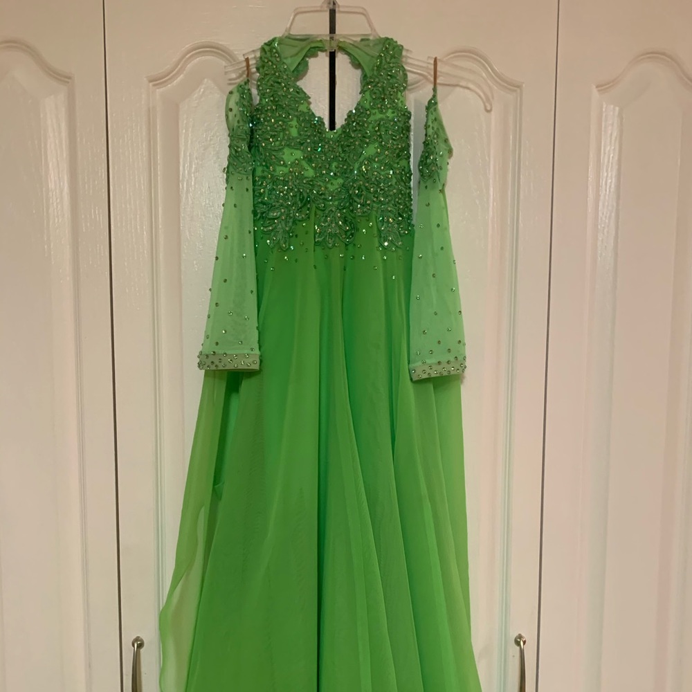 Green ballroom dance dress
